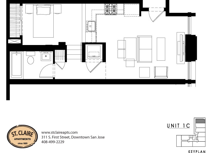 Floor Plans St. Claire Apartments Downtown San Jose