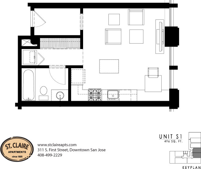 Floor Plans St. Claire Apartments Downtown San Jose